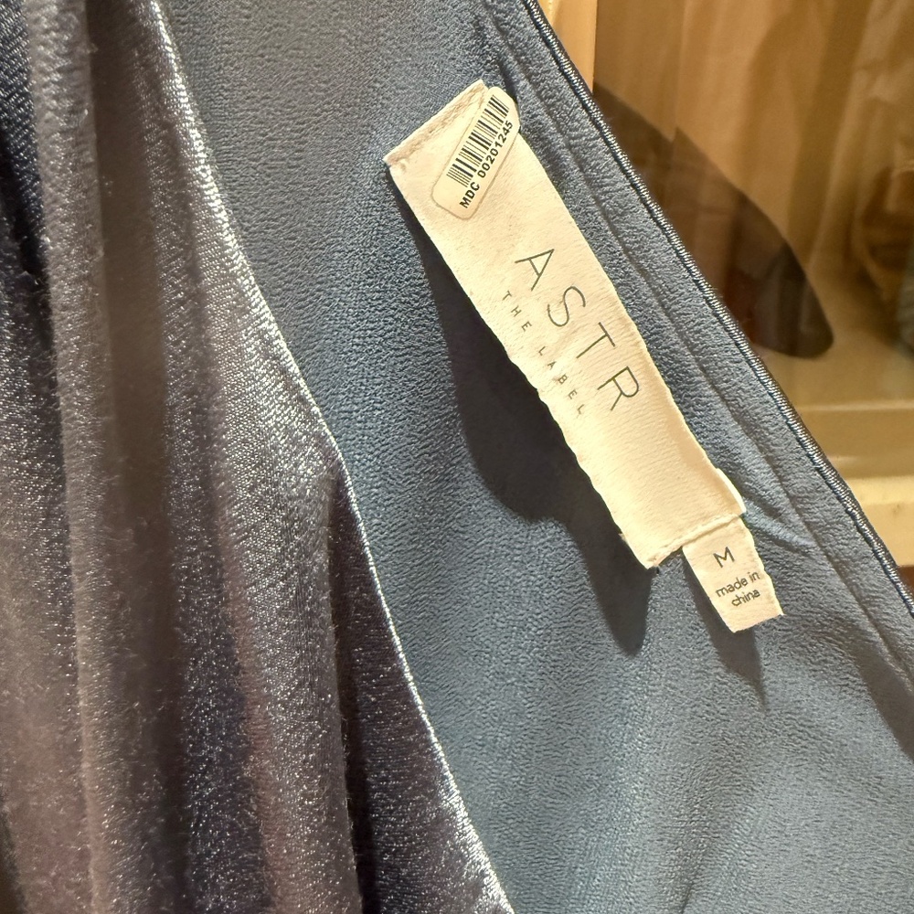 ASTR Blue Dress with stunning side cut out Like New! Long and sleek!